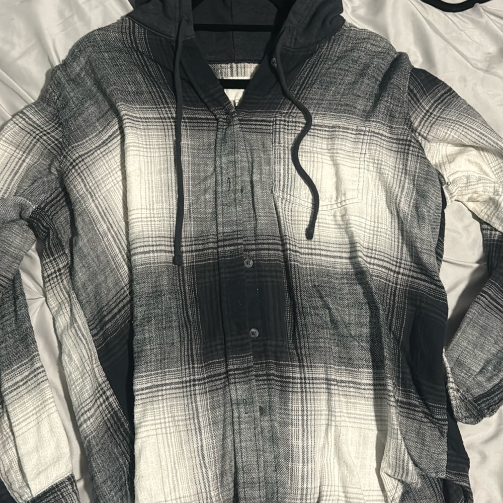 American Eagle Hooded Flannel